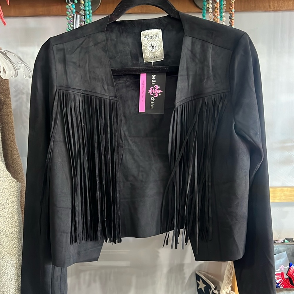 Lightweight black faux, suede jacket
